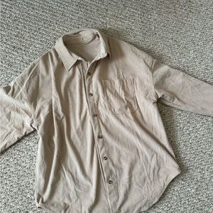 Beige tan corduroy shirt